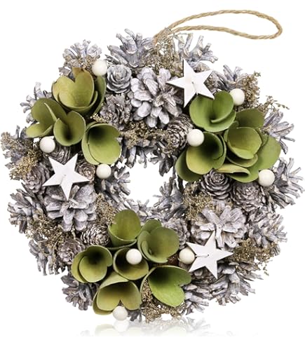 Amazon | ユーカリ 花輪 クリスマスリース ガーランド 玄関飾り 壁掛け